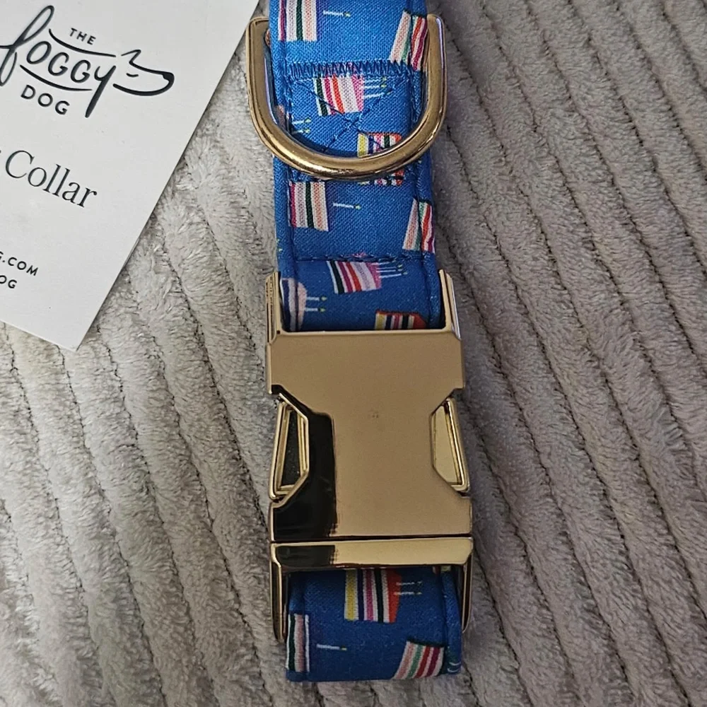The Foggy Dog Blue Birthday Cake Dog Collar (M)
